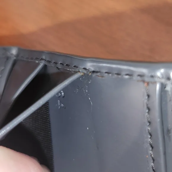 Prada Vintage Slate Gray Patent Leather Envelope Wallet - Picture 14 of 14